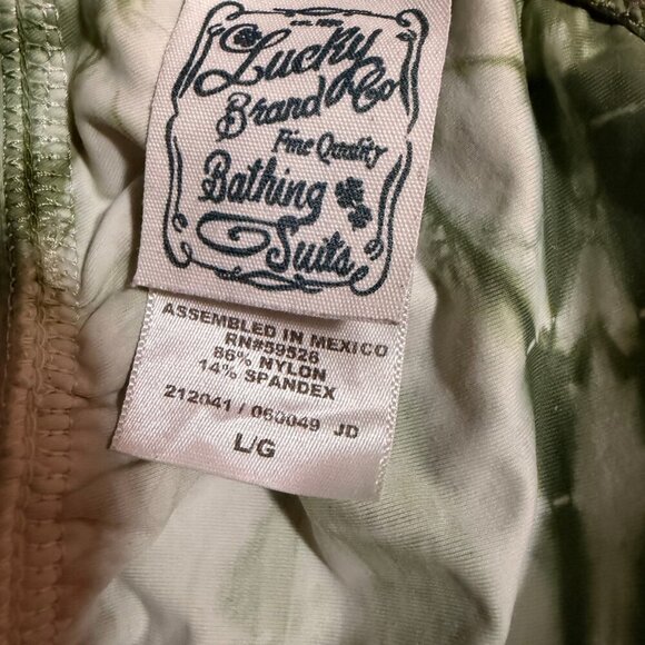 🏖️ Lucky Brand Green Marble Tie-Dye Bikini Set (Size L) - Picture 8 of 9